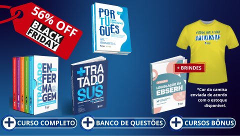 COMBO ENFERMAGEM: Livros - Novo Tratado de Enfermagem (2ª edição), Tratado do SUS, Português e Leg. EBSERH (Brinde) + Curso Completo (Online)