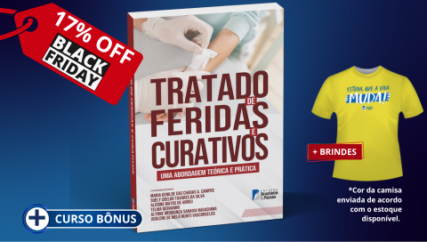 LIVRO: Tratado de Feridas e Curativos + Curso Bônus de Atualização com Certificado de 120 horas